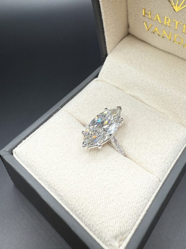 3.74 (4 + CTW) Marquise Cut Diamond Pave Ring