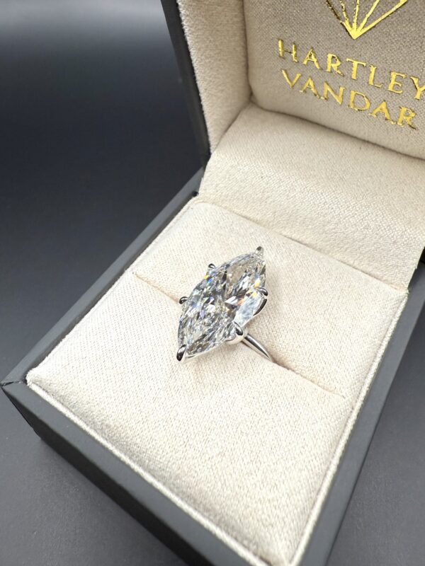 6.14 Carat Marquise Cut Diamond Ring