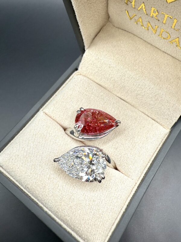 8.01 CTW Fancy Vivid Pink and White Diamond Ring (Color Changing)