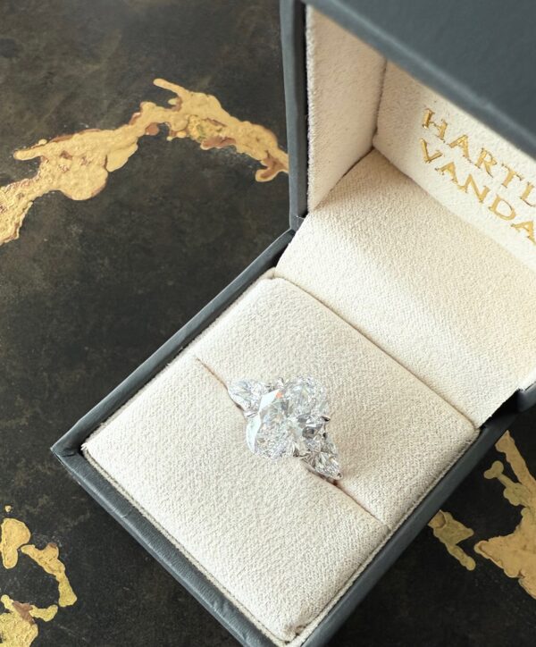 5.19 carat Oval Diamond Trilogy Ring